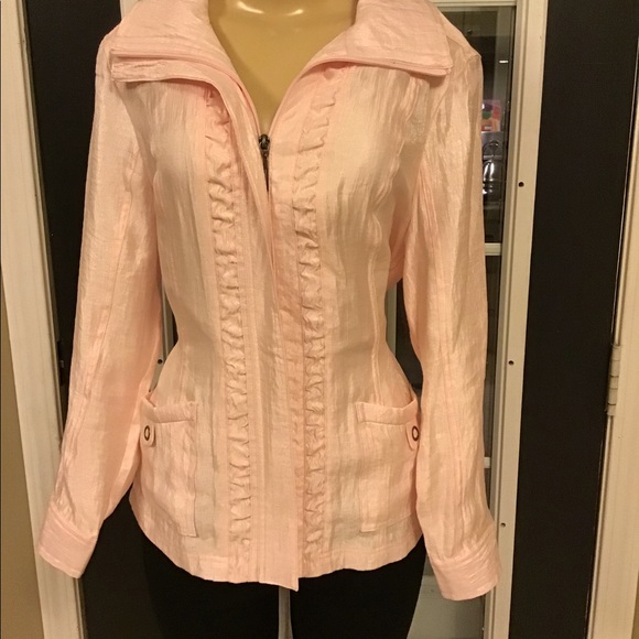 Tan jay Shimmery Shapely Pink Jacket Size S